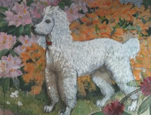 TUNNICLIFFE Charles Frederick 1901-1979,Poodle beside a flower bed,Halls GB 2019-09-18