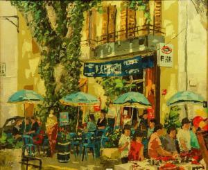 TURION Patrick 1951,La terrasse du café,Siboni FR 2020-12-13