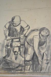 turkiewicz zygmunt 1913-1973,abstract figure and other scenes,Lawrences of Bletchingley 2019-01-29