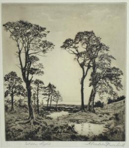 TURNBULL Andrew Watson 1874-1957,riverbed and conifers,Ewbank Auctions GB 2018-03-22
