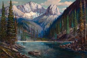 Turner Ben 1912-1966,Avalanche Lake & Capital Peak, Colorado,Santa Fe Art Auction US 2023-11-11
