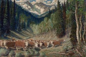 Turner Ben 1912-1966,Cattle Roundup New Mexico,Scottsdale Art Auction US 2023-08-26