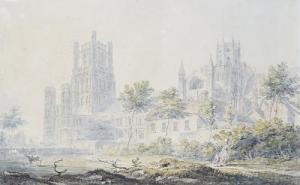 TURNER DE WALTHAMSTOW William 1763-1787,Ely Cathedral from the south-east,Bonhams GB 2011-09-13