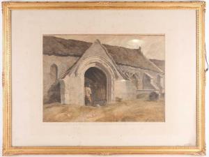 TURNER DE WALTHAMSTOW William 1763-1787,Porch at Shipton on Cherwell,Dawson's Auctioneers 2021-04-29