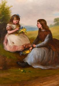 TURNER Frank,girls seated with wildflowers in a landscape,19th century,John Nicholson GB 2021-03-24