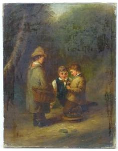 TURNER Frank James 1863-1875,Three boys playing in the woods find a nest and yo,Dickins 2019-02-04
