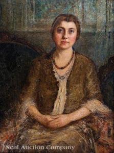 TURNER Helen Maria 1858-1958,Portrait of a Young Woman Seated in an Interior, ,Neal Auction Company 2020-11-22