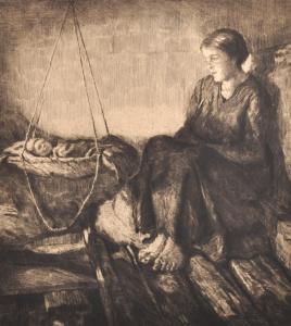 TURNER Julius C 1881-1948,A Mother Watching her Sleeping Baby,John Nicholson GB 2018-11-28