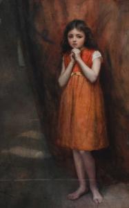 TURNER Maud 1900-1900,Portrait of a young girl, full-length, wearing a r,Woolley & Wallis 2024-03-06