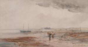 TURNER Read,Beach scene with pulled up fishing boats and fisherfolk,Capes Dunn GB 2020-06-30