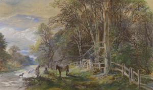 TURNER Read,Pathway with shepherd and sheep,1866,Gorringes GB 2023-09-04