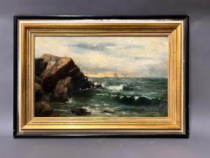 TURNER Ross Sterling 1847-1915,seascape, shoreline rocks,CRN Auctions US 2022-11-06
