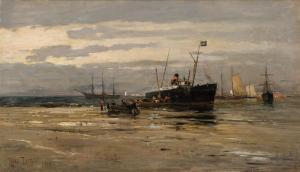 TURNER Ross Sterling 1847-1915,Ships at Dusk,1886,Barridoff Auctions US 2022-08-20