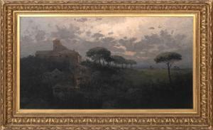 TURNER Ross Sterling 1847-1915,View of Medici Villa, Rome,1894,Eldred's US 2024-04-05