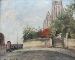 TURNER Sheila 1941,The Anglican Cathedral from Parliament S,1984,Duggleby Stephenson (of York) 2024-02-02