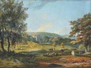 TURNER W.,LANDSCAPE WITH CATTLE GRAZING BEFORE A COUNTRY HOUSE,Dreweatts GB 2023-01-17