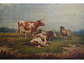TURNER William Eddowes 1820-1885,Cattle and sheep in a meadow,Lawrences of Bletchingley 2009-09-08