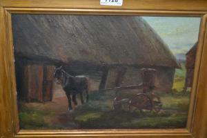 TURNER William,horse and cart by a barn,Lawrences of Bletchingley GB 2017-06-06