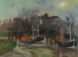 TURNER Winifred 1903-1983,Low tide at Rye, Impressionist,Eastbourne GB 2023-04-13