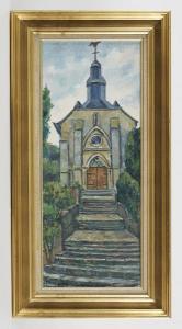 TURON LAGAU Henri 1905-1997,Le parvis de l église,Tradart Deauville FR 2019-02-17