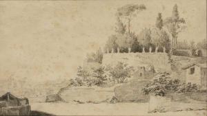 TURPIN DE CRISSÉ Lancelot Théodore 1782-1859,The terraced gardens of a villa overlooking Ro,Mallams 2023-10-18