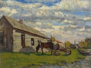 TURZHANKY Leonard Viktorovich 1875-1945,Landscape with Horse Grazing,MacDougall's GB 2021-06-10