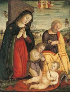 TUSCAN SCHOOL,The Holy Family with the Infant Saint John the Bap,1500,Christie's GB 2005-07-08