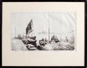 TUSHINGHAM Sidney 1884-1968,"Noon Day Rest, Venice" - drypoint etching,Anderson & Garland 2008-03-11