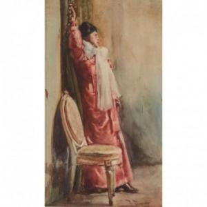 TUSQUETS Y MAIGNON Ramon 1837-1904,Mujer en interior,Lamas Bolaño ES 2022-07-20