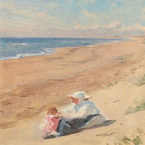 TUXEN Laurits 1853-1927,A summer's day on the beach at Skagen,Bruun Rasmussen DK 2016-10-10