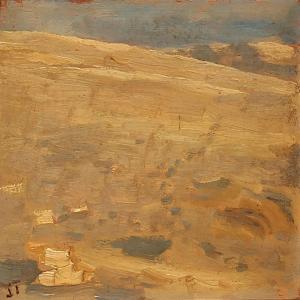 TUXEN Laurits 1853-1927,Scenery from the wandering dunes at Råbjerg Mile,Bruun Rasmussen 2016-04-18