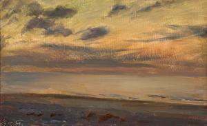 TUXEN Laurits 1853-1927,Sunset over a beach. Presumably Skagen,Bruun Rasmussen DK 2024-03-04