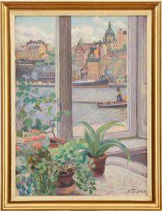 TYDEN Nils,Utsikt mot Söders höjder från konstnärens fönster,1946,Uppsala Auction 2021-04-20