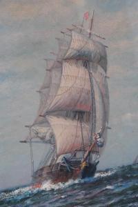 TYLER James Gale 1855-1931,Driemaster op volle zee,Venduehuis NL 2024-02-28