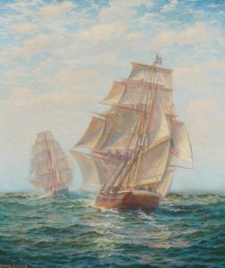 TYLER James Gale 1855-1931,Marine ships sailing,John Moran Auctioneers US 2023-11-14