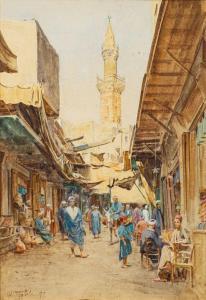 TYNDALE Walter Frederick Roofe,Bazaar scene, Cairo,1897,Bearnes Hampton & Littlewood 2023-01-17