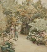 TYNDALE Walter Frederick Roofe 1855-1943,Japanese Women with Parasols in a Garden,Shapiro 2023-10-24