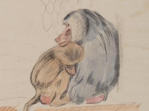 tyrsa nikolai andreevich 1887-1942,Baboon with a Cub,1924,Auctionata DE 2016-04-01