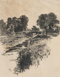 UBBELOHDE Otto 1867-1922,Landschaft mit Torfkanal,1898,Winterberg Arno DE 2023-10-21