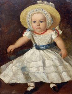 UBSDELL R.H.C. 1813-1887,Naïve Portrait of a Victorian Baby Girl in a,Duggleby Stephenson (of York) 2024-01-05