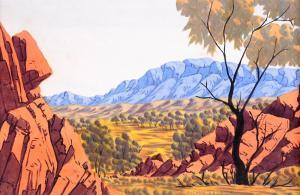 UBURTJA Roland 1940-1971,Cliff Face View to Mt Sonder,Elder Fine Art AU 2021-04-18
