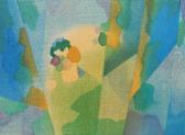 UCHIMA Ansei 1921-2000,Forest Byobu with Bouquet,1979,Rachel Davis US 2017-09-23