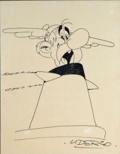 UDERZO Albert 1927-2020,Illustration originale Astérix et le France,Aguttes FR 2023-11-22