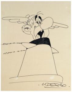UDERZO Albert 1927-2020,Illustration originale Astérix et le France,Aguttes FR 2023-09-14
