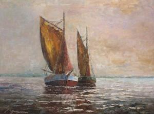 UERPMANN Herbert 1911-1996,Łodzie na morzu,Sopocki Dom Aukcjny PL 2022-06-04