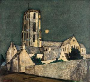 UHLMAN Fred 1901-1985,Church with Moon,Tennant's GB 2024-03-02