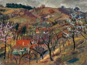 UHRIG Zsigmond 1919-1993,Flowering fruit trees,Nagyhazi galeria HU 2021-02-25