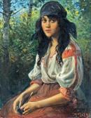 UJVARY Ignac 1860-1927,Gipsy-girl,1917,Nagyhazi galeria HU 2016-12-13