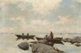 ULFSTEN Nikolai 1854-1885,To robåter med fiskere,Blomqvist NO 2009-12-08