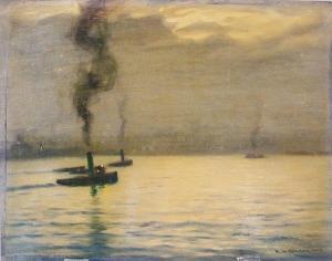 ULMANN Raoul André 1867-1907,Vapeurs sur mer calme,Etienne de Baecque FR 2023-04-25